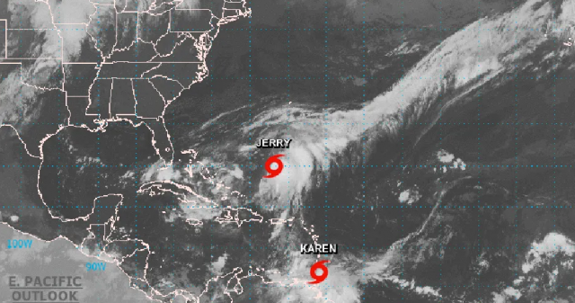 La tormenta Karen avanza por el Caribe rumbo a  la isla de Puerto Rico